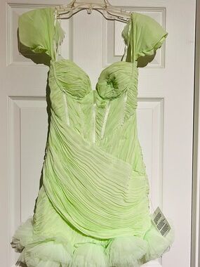 ASOS Mint Green Off-Shoulder Mini Dress